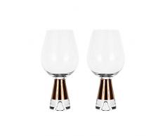 Tom Dixon Tank Weingläser 2er Set Weingläser - mundgeblasenes Glas mit handbemalten Kupferdetails - modernes Design Kupfer