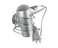 Wenko Turbo-Loc Haartrocknerhalter, Föhnhalterung fürs Badezimmer, mit Kabelhalter, Befestigung ohne bohren, aus verchromtem Stahl, 14 x 7,5 x 11,5 cm