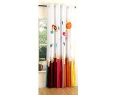 Gardinenbox Vorhang Schal Blickdicht verdeckte Schlaufen Universalband Digitaldruck Buntstifte 245x140 (Höhe x Breite cm), 20490ep