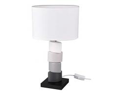 Reality Leuchten Tischleuchte Kano R50781001, Fuß Keramik, Stoffschirm Weiß, exkl. 1x E27
