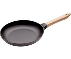 Staub Bratpfanne mit Holzgriff, Induktionsgeeignet, Gusseisen, Schwarz, 26 cm, 1 Einheiten