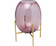 Kare Design Vase Stilt Lila 37cm, feine Vase in Ovaler Form, mit Gestell in der Farbe Gold, Glas Vase in modernem Design, verschiedene Ausführungen erhätllich (H/B/T) 37 24 24