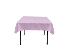 LA Linen Quadratische Tischdecke aus Polyester/Popeline, Polyester, Lilac, 132 x 132 x 0.04 cm