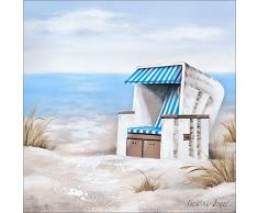 Pro-Art ok290j5 Wandbild Canvas-Art Beach chair, 50 x 50 cm