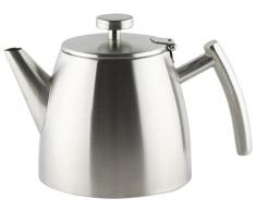 Café Ole HTP-06DW/S Doppelwandige Teekanne, Edelstahl 18/10, Matt Gebürstet, 0,6 L