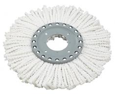 Leifheit Ersatzkopf Rotation Disc Mop, Ersatzbezug für das Bodenwischer Set Rotation Disc Mop, aus Mikrofaser, weiß