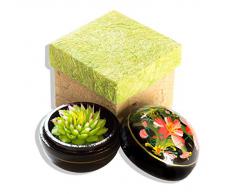 Seifenblume in Mangoholzbox, handgemacht, 8 x 8 x 8 cm, in Geschenkbox