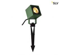 SLV NAUTILUS 10 Spike, LED Outdoor Erdspießleuchte, grün IP65 3000K, 45° Leuchte, Aluminium, 8.5 W