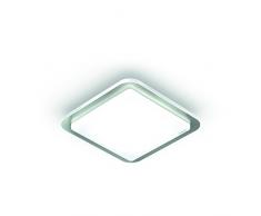 Steinel LED Deckenleuchte RS LED D2 V3 Edelstahl, 9.5 W Deckenlampe, 360° Bewegungsmelder, Nachtlicht, Dauerlicht