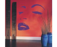 INDIGOS WG20497-80 Wandtattoo w497 Sexy Frau Gesicht Lippen Wandaufkleber, 96 x 92 cm, braun