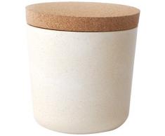EKOBO Vorratsdose S (250 ml), offwhite-naturweiß, ø 8 x 8,5 cm, zur Aufbewahrung von Salz, Zucker, Tee, Gewürzen und mehr