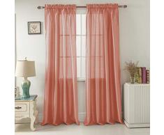 RT Designers Collection Nikki Faux Silk Rod Pocket Vorhang, Polyester, Korallenrot, 54 x 95 in