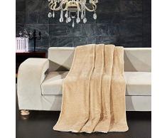 DecoKing Premium 01677 Decke 170x210 cm Microfaser Kuscheldecke Lammfelloptik Mikrofaserdecke Fleecedecke Wohndecke Tagesdecke Fleece weich sanft flauschig kuschelig skandinavischer Stil Beige Lamby