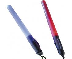 Beco 2 LED-Flash-Sticks mit Band, 18 x 1.5 cm, 6 verschiedene LED Farbspiele, An und Aus Schalter, batteriebetrieben 853.01 A