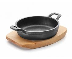 LACOR PFANNE M/HOLZBEHAELTER Magma D.18 cm, Gusseisen, Black,