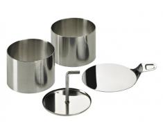 Lurch 220285 Speiseringe Edelstahl Set 8-teilig: 6 Ringe Durchmesser 7,5 cm x H 5,5 cm, 1 Stampfer, 1 Tablett