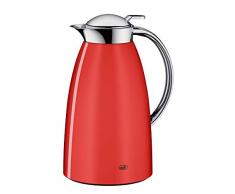 alfi 3561.202.100 Isolierkanne Gusto, Edelstahl Feuerrot 1,0 l, Absolut dicht, zerlegbarer Verschluss, 12 Stunden heiß, 24 Stunden kalt