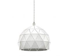 EGLO Pendellampe Roccaforte, 1 flammige Pendelleuchte, Hängelampe aus Stahl, Farbe: weiß, Fassung: E27, Ø: 40 cm