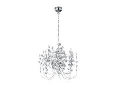 Trio Leuchten 110300406 Napoli A++ to E, Kronleuchter, Metall, E14, Chrom, 52 x 52 x 150 cm