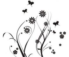 INDIGOS WG10181-90 Wandtattoo W181 Schmetterlinge Wandaufkleber 80 x 72 cm, silber