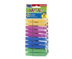 Parodi & Parodi Molly Wäscheklammern, Mehrfarbig, 9 x 22 x 4,5 cm, 20 Stück