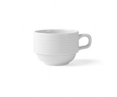 Holst Porzellan PAR 518 Kaffeetasse stapelbar 0,22 l Reliefform Paris, 6 Einheiten, Porzellan