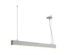 SLV LED Büro-Pendelleuchte dimmbar, höhenverstellbar, Blendfreie Büro-Beleuchtung, Arbeitszimmer-Deckenleuchte, Hänge-Lampe Büro, Arbeitsplatz-Beleuchtung, Panel, Warmweiß 3000K, LED Inside, EEK A++