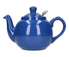 London Pottery Teekanne mit Filter, für 2 Tassen, Grün, keramik, blau (french blue), 2 Cup