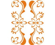 INDIGOS 4051095048152 Wandtattoo w422 Pflanze Blume, 96 x 69 cm, orange