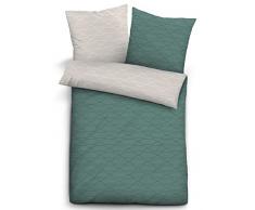 biberna 0636050 Mako-Satin Bettwäsche Garnitur mit Kopfkissenbezug (Baumwolle) 1x 135x200 cm + 1x 80x80 cm, grau