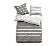 TOM TAILOR 0069854 Satin Bettwäsche Garnitur mit Kopfkissenbezug (Baumwolle) 1x 135x200 cm + 1x 80x80 cm, weiß