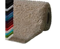 casa pura Badteppich für Badezimmer – Badezimmerteppich, Ultra saugfähig, selbsttrocknende Mikrofaser, rutschfeste Badematten für Böden, Badteppiche in 10 frischen Farben Modern 20 x 32 beige