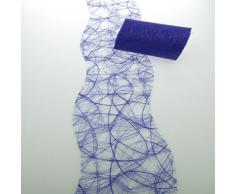 Deko AS GmbH Sizoweb Tischband Wellenschnitt dunkelblau ca. 12,5 cm Rolle 25 Meter - 64W 035-R 125