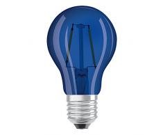 Osram LED Star Classic A Décor Blue Lampe, in Kolbenform mit E27-Sockel, Dekoratives blaues Licht und Design, Ersetzt 15 Watt, 6er-Pack