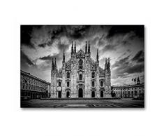 Calvendo Premium Textil-Leinwand 90 cm x 60 cm quer, MAILÃNDER Dom Kathedrale Santa Maria Nascente | Wandbild, Bild auf Keilrahmen, Fertigbild auf echter Historische Altstadt Orte Orte