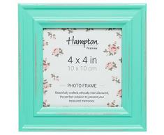 Hampton Frames Bilderrahmen, quadratisch, Shabby Chic, Holz, mintgrün, 4x4 (10x10cm)