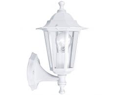 EGLO Außen-Wandlampe Laterna 5, 1 flammige Außenleuchte, Wandleuchte aus Aluguss und Glas, Farbe: Weiß, Fassung: E27, IP44