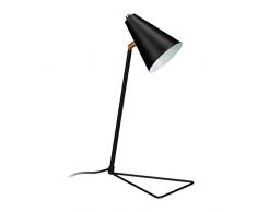 Relaxdays Deko Tischlampe mit dreieckigem Fuß, verstellbarer Schirm, E27, Eisen, H x B x T: 47 x 24,5 x 16 cm, schwarz