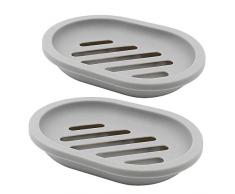 TOPSKY 2er Pack Seifenschale mit Ablauf, Seifenhalter, Seife Saver, einfache Reinigung, trocken, Stop pfeffern Seife