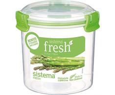 Sistema Vorratsdose 700 ml mit Siebeinsatz, Plastik, Transparent/grün, 11.5 x 11.5 x 11.4 cm