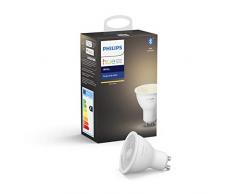 Philips Hue White GU10 LED Lampe Einzelpack, dimmbar, warmweißes Licht, steuerbar via App, kompatibel mit Amazon Alexa (Echo, Echo Dot)