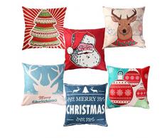 Unomor Weihnachten Kissen Bezüge für Sofa Schlafzimmer Home Dekor – Set von 6 (45 x 45 cm)