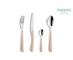 Kuppels 2214ABPK10C71 PRISMA Besteck-Set bunt, für 6 Personen, poliert, rostfrei & spülmaschinenfest, Essbesteck, Besteckset, Edelstahl, Kunststoff, Apricot/Silber