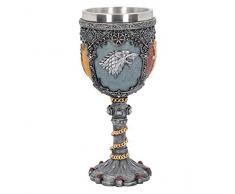 Nemesis Now Sigil Kelch Game of Thones Weinglas, 18 cm, Silber, Harz mit Edelstahleinsatz