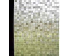 Duofire DL014 3D-Fensterfolie, großes Mosaik, Sichtschutz, dekorative Folie, statische Glasfolie, kein Kleber, UV-Schutzfolie, nicht klebend, für Zuhause, Küche, Büro 17.7in. x 78.7in. Dl014