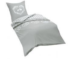Fleuresse Feinbiber-Bettwäsche, silberblau, 135 x 200 cm