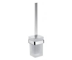 Emco Loft Toilettenbürsten-Garnitur, Glas satiniert/chrom, Toilettenbürste mit Bürstenhalter, Wandmontage - 51500100