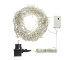 Vorhang 3 x 1,52 m 182 LEDs warmweiß, transparentes Kabel mit Lichteffekt, Weihnachtslichter, Weihnachtsbeleuchtung für Außen