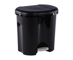 Rotho Duo Mülleimer zur Mülltrennung mit zwei Inneneimer, Kunststoff (PP), schwarz, 2 x 10 Liter (39 x 32 x 40,5 cm)