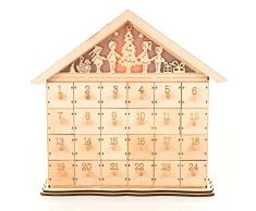 Adventskalender zum Befüllen Bethlehem 24 Schubladen aus Holz Fächer mit LED Beleuchtung Weihnachten, Weihnachtskalender DIY von pajoma